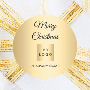 Kerst goud zakelijk logo ronde sticker