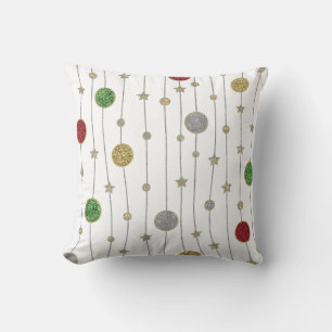 Kerst Goud Zilver Rood Groen Glittery Sterren Kussen