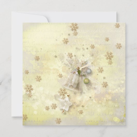 Kerst Gouden Bell Bruiloft Uitnodigen Kaart (Achterkant)