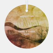 Kerst Gouden Berg Avontuur Outdoor Paar Glas Ornament (Achterkant)