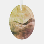 Kerst Gouden Berg Avontuur Outdoor Paar Glas Ornament (Voorkant links)