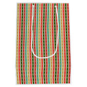 Kerst gouden bomen patronen - Elegant en Chic Medium Cadeauzakje (Achterkant)