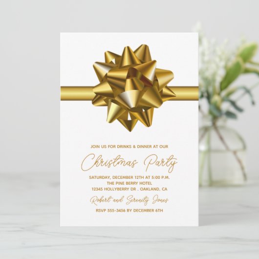 Kerst Gouden Boog Party uitnodiging (Staand voorkant)