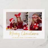 Kerst Gouden Folie Geplaagd Foto Folie Feestdagenkaart (Voorkant)