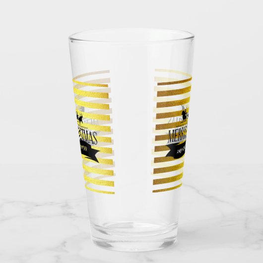 Kerst Gouden Gestreepte Glas Tumbler (Rechts)