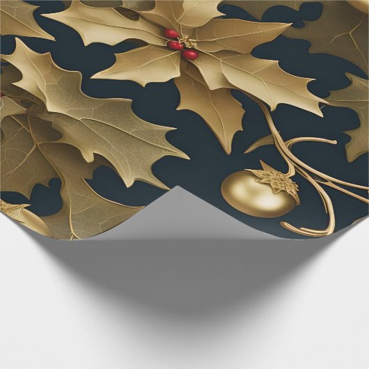 kerst-gouden inpakpapier (Hoek)