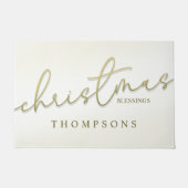 Kerst Gouden Kalligrafie Script Moderne Zegeningen Deurmat (Voorkant)