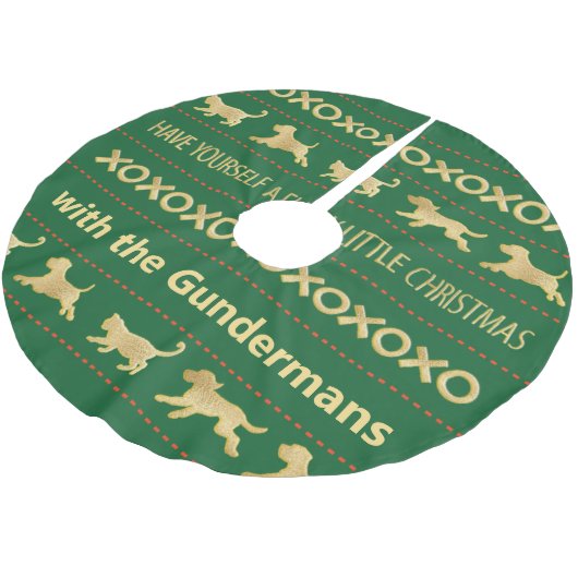 Kerst Gouden Kat Hond Furries Kerstboom Rok (Gekanteld)