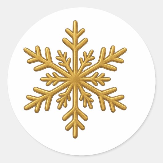 Kerst gouden Klassieke Ronde Stickers (Voorkant)