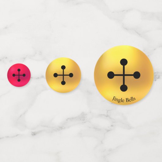 Kerst Gouden & Rode Jingle Bells Confetti (Achterkanten)