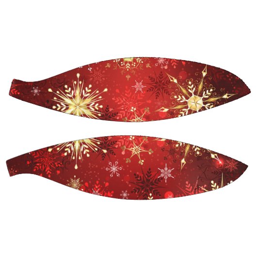 Kerst Gouden Sneeuwvlokken op Rode Achtergrond Basketbal (Panelen)