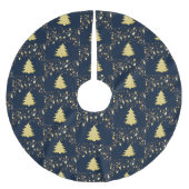 Kerst Gouden Sterren en Boom met Bubbels Kerstboom Rok (Voorkant)
