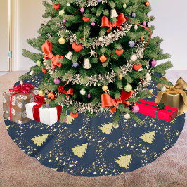 Kerst Gouden Sterren en Boom met Bubbels Kerstboom Rok