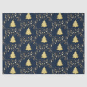 Kerst Gouden Sterren en Boom met Bubbels Tissuepapier (Voorkant)