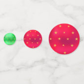 Kerst Gouden Sterren op Groene & Rode Lijst Confet Confetti (Voorkanten)