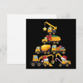 Kerst Graafmachine Bouwtruck Boom Feestdagenkaart (Voorkant / Achterkant)