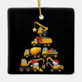 Kerst Graafmachine Bouwtruck Boom Keramisch Ornament (Voorkant)