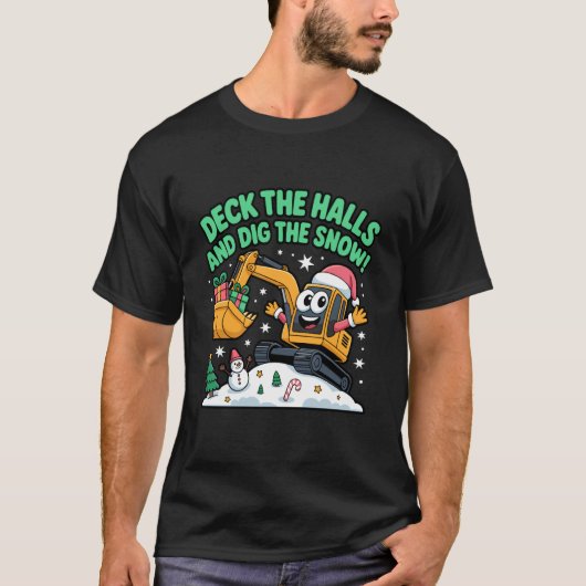 Kerst Graafmachine Versier de Gangen Graaf Sneeuw T-shirt (Voorkant)