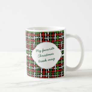 Kerst Grafische Geweven Burlap Aangepaste tekst Koffiemok