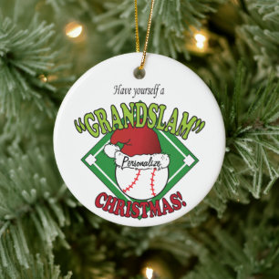 Kerst Grand Slam Honkbal Keramisch Ornament