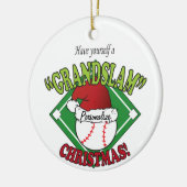 Kerst Grand Slam Honkbal Keramisch Ornament (Links)