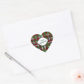 Kerst Graphical geweven jute elke tekst Hart Sticker (Envelop)