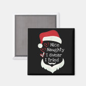 Kerst grapjes checklist, leuk stout ik zweer het magneet (Voorkant / Achterkant)