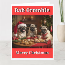 Kerst Grappig BAH GRUMBLE PUG GRUMBLE