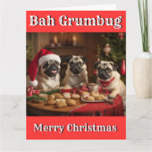 Kerst Grappig BAH GRUMBUG PUG GRUMBLE Kaart (Voorkant)