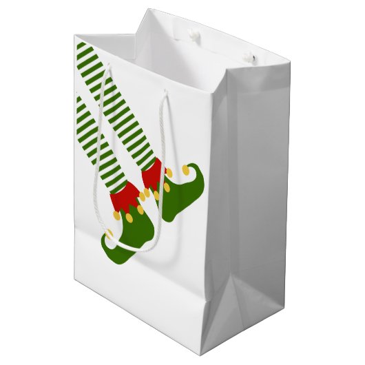 Kerst Grappig ELF Plank Vakantie Feestelijk Fun Medium Cadeauzakje (Voorkant Gekanteld)