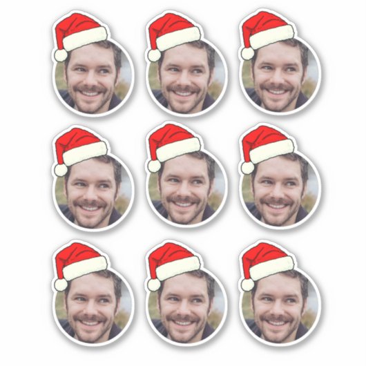 Kerst Grappig Foto Gezicht Sticker (Voorkant)