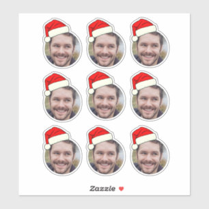 Kerst Grappig Foto Gezicht Sticker