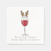 Kerst Grappig gieten Cheer met Santa's Deer Servet (Voorkant)