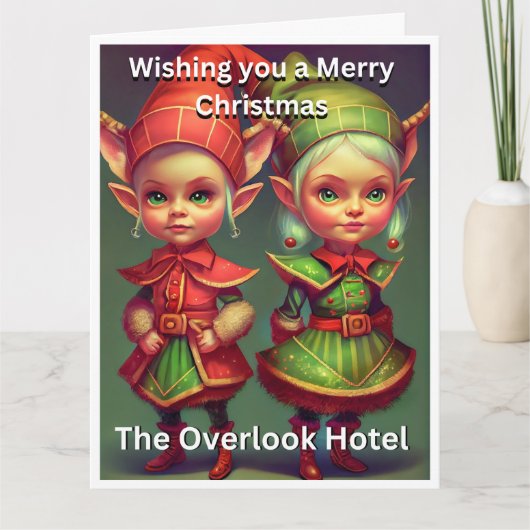 Kerst Grappig Kerst OVERKIJK HOTEL Kaart (Voorkant)