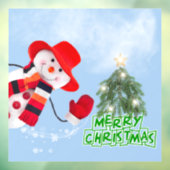 Kerst Grappig lachende sneeuwpop raam klampen Raamsticker (Vel 3)