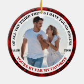 Kerst Grappig paar foto Buffalo Lijst Keramisch Ornament (Achterkant)