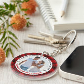 Kerst Grappig paar foto Buffalo Lijst Sleutelhanger (Voorkant Rechts)