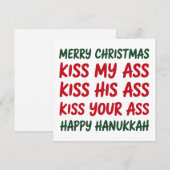 Kerst Grappig Prettig Kerstfeest Sarcasme Ongemani Feestdagenkaart (Voorkant / Achterkant)