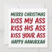 Kerst Grappig Prettig Kerstfeest Sarcasme Ongemani Feestdagenkaart (Voorkant)