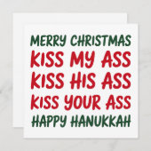 Kerst grappig prettig kerstfeest sarcastisch onbel feestdagenkaart (Voorkant / Achterkant)