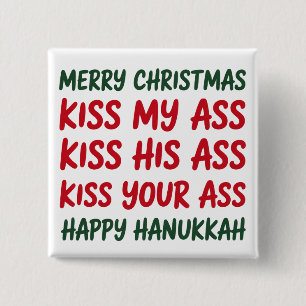 Kerst Grappig Prettig Kerstmis Sarcastisch Onbelee Vierkante Button 5,1 Cm