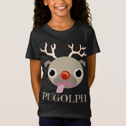 Kerst Grappig Pug T-shirt (Voorkant)