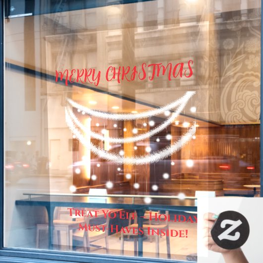 Kerst grappig raamsticker (Cafe Raam)