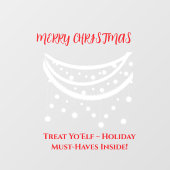 Kerst grappig raamsticker (Vel)