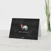 Kerst Grappig | Raccoon Joy Black Vakantiekaarten Feestdagen Kaart (Achterkant)