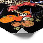 Kerst Grappig Santa Skelet Dabbing Halloween C Poster (Hoek)
