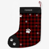 Kerst Grappig Schattige Hond Kleine Zwart Plaid Fo Kerstsok (Achterkant)