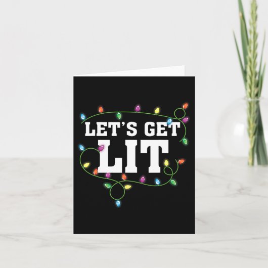 Kerst Grappig Schattige Let's Get Lit Xmas Kaart (Voorkant)