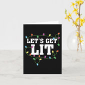 Kerst Grappig Schattige Let's Get Lit Xmas Kaart (Gele Bloem)