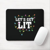 Kerst Grappig Schattige Let's Get Lit Xmas Muismat (Met muis)
